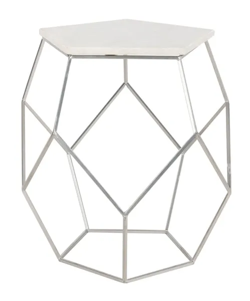 Abella Pentagon Accent Table - Silver