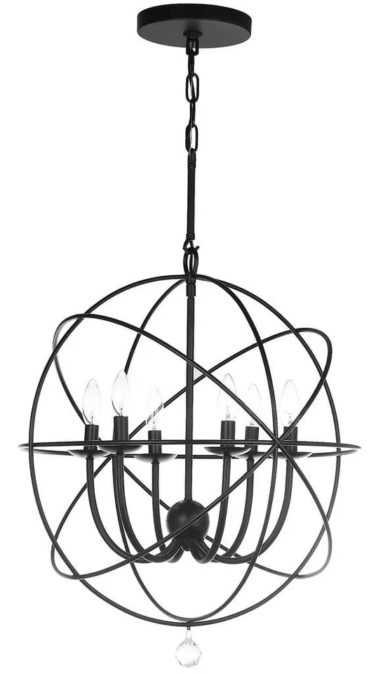 Evie 22 Inch-Diameter Adjustable Chandelier - Black