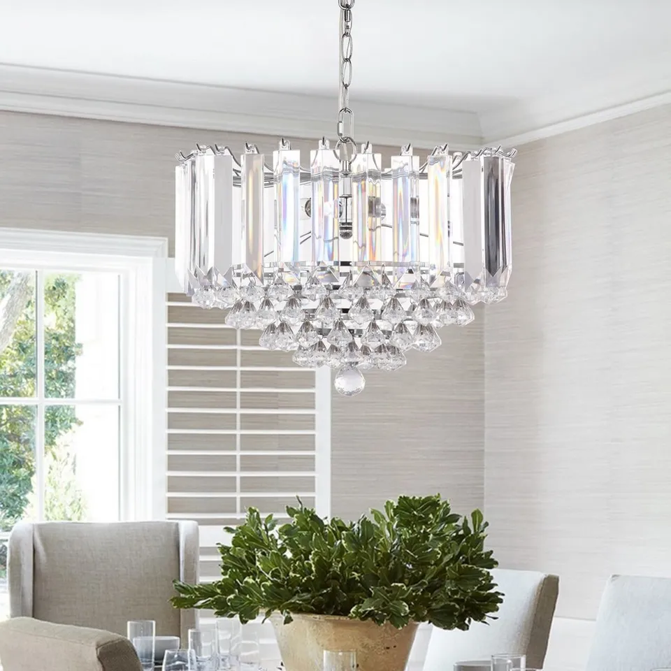 Hampton 2 Light 16.5-Inch Diameter Glass Pendant - Chrome/Clear