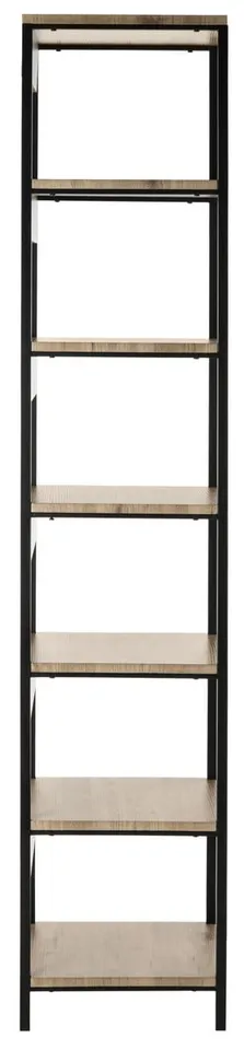 Lisa Retro Mid Century 7 Tier Etagere - Oak/Black