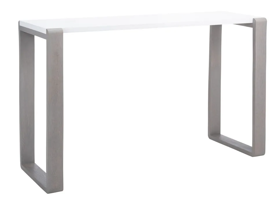 Bartholomew Mid Century Scandinavian Lacquer Console Table - White/Gray