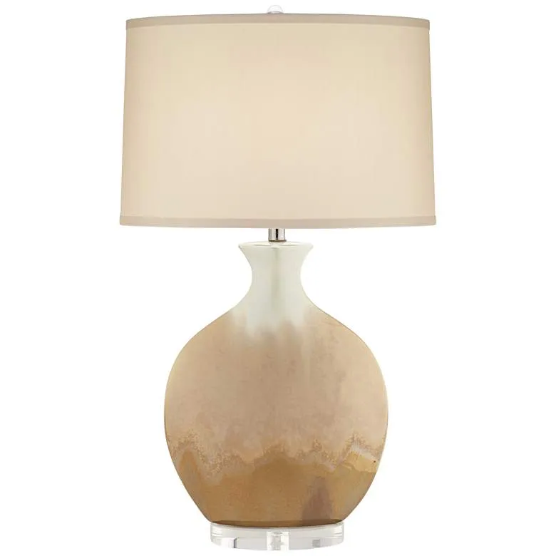 Possini Euro Marci 32" Ivory Drip Oval Ceramic Table Lamp
