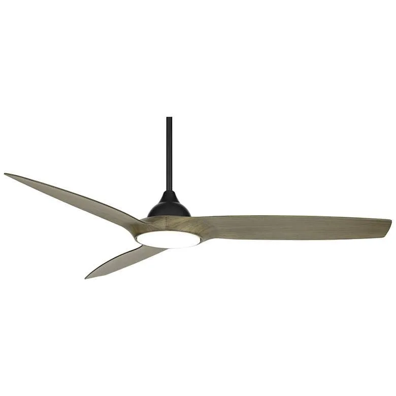 56" Casa Vieja Olympia Breeze Matte Black LED Ceiling Fan with Remote