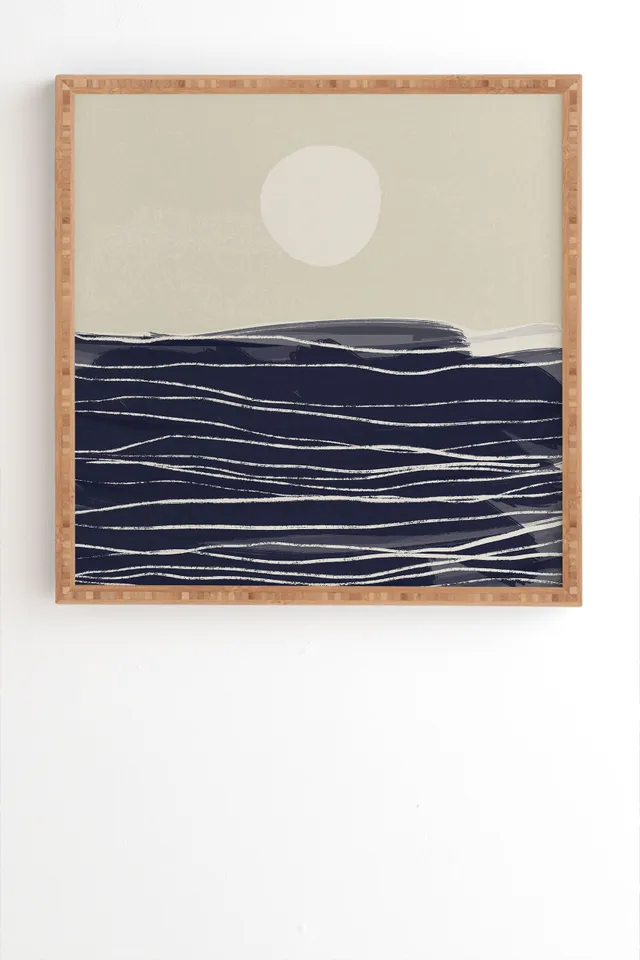 Abstract Seascape 2 by Alisa Galitsyna - Framed Wall Art Bamboo 20" x 20"