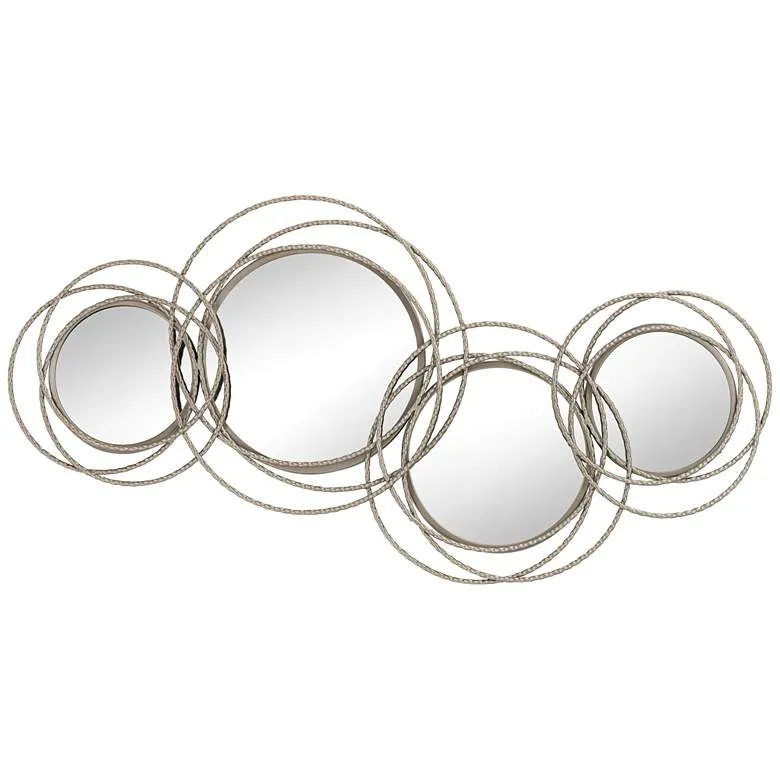 Dahlia Studios Waverly 40 1/4" Wide Pewter Wire Metal Mirror Wall Art