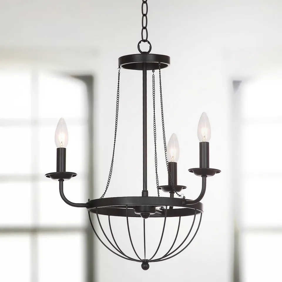 Jacques 18-Inch Diameter Adjustable Chandelier - Black