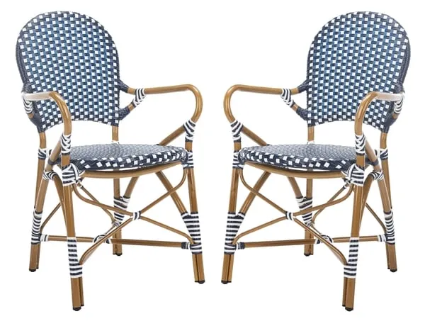 Hooper Arm Chair, Set Of 2 - Navy / White