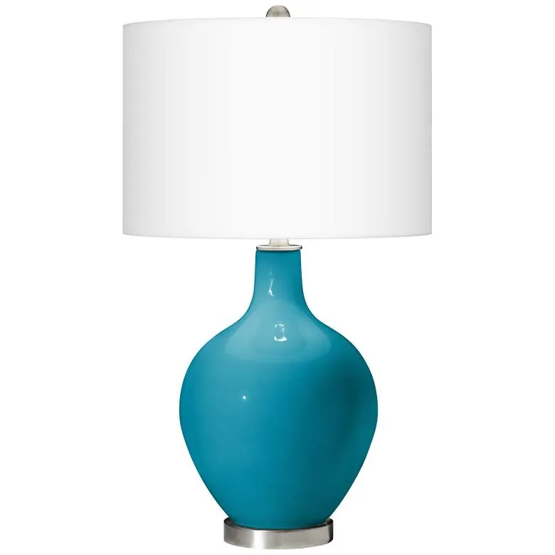 Color Plus Ovo 28 1/2" High Caribbean Sea Blue Table Lamp