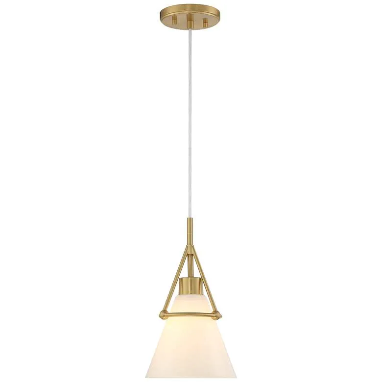Possini Euro Casmere 7 1/2" Wide Modern Gold Cone Mini Pendant