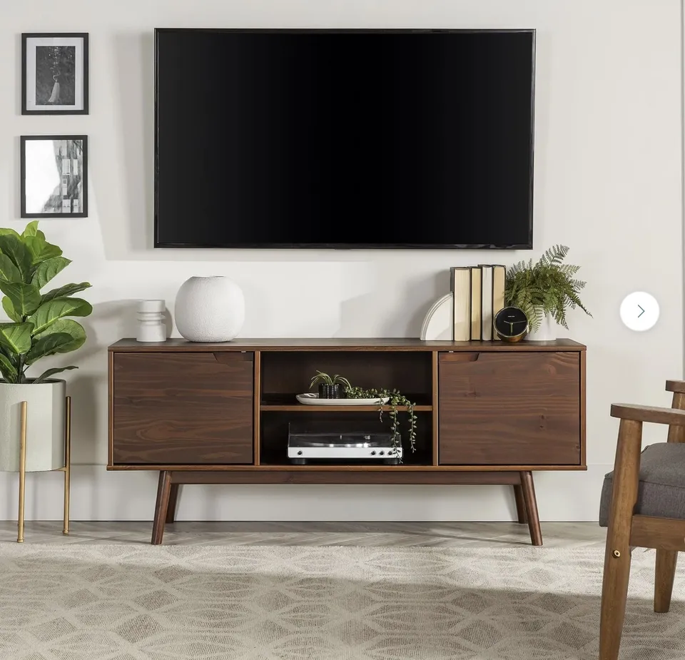 Adair 58" 2 Door Solid Wood TV Console - Walnut