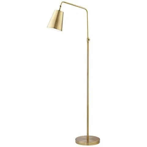 360 Lighting Zella Adjustable Height Brass Finish Downbridge Floor Lamp