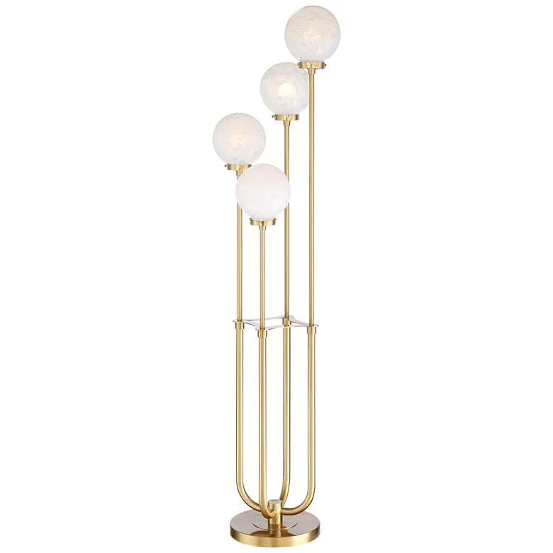 Possini Euro Candida 68 1/2" Glass and Warm Gold 4-Light Floor Lamp