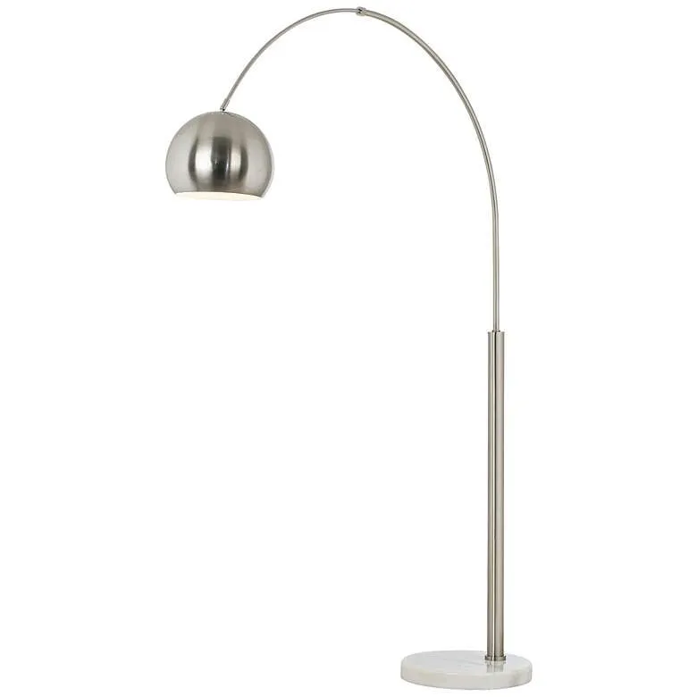 Possini Euro Basque 77 1/2" Nickel Finish Modern Arc Floor Lamp