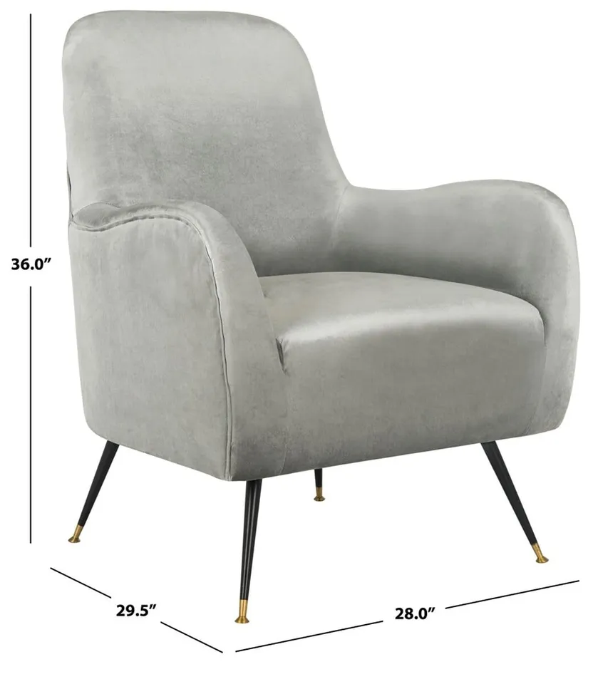 Noelle Retro Mid Century Accent Chair - Light Gray