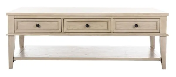 Manelin Coffee Table With Storage Drawers - White Wash