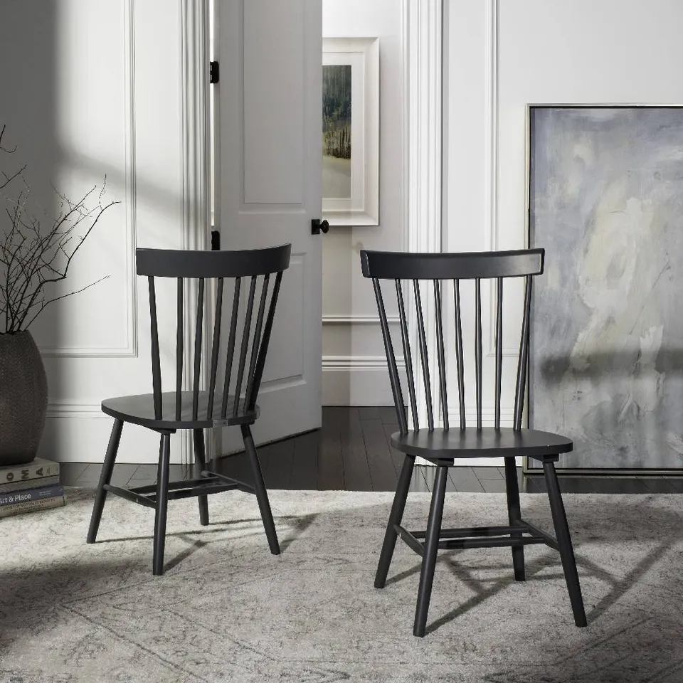 Parker Spindle Side Chair, Set Of 2 - Charcoal Grey