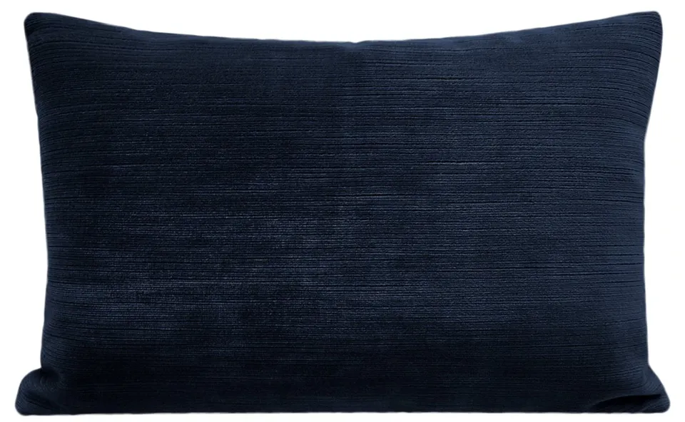 STRIE VELVET // NAVY BLUE - LITTLE LUMBAR 12" X 18"