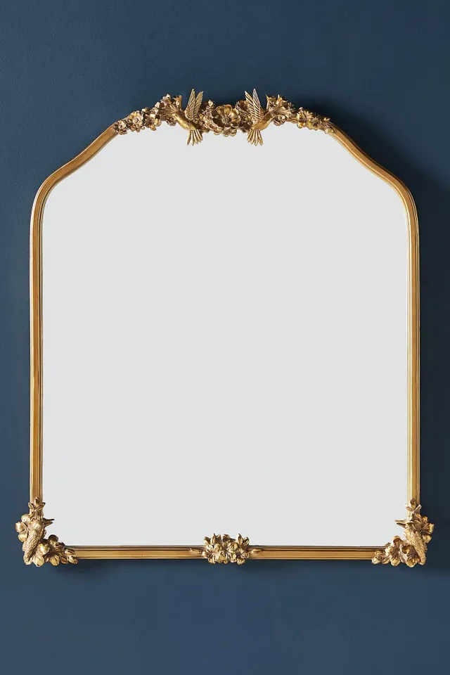 Luisa Hummingbird Gilded Flower Mantel Mirror