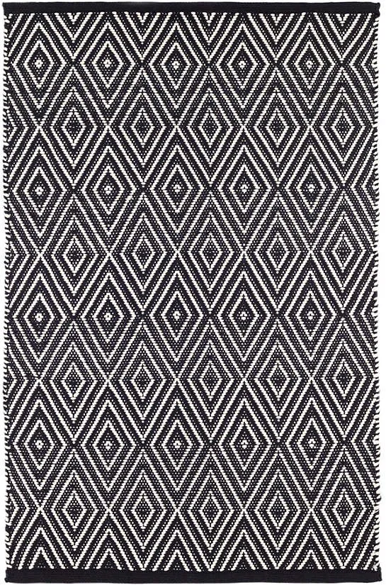Diamond Black/Ivory Indoor/Outdoor Rug, 6' x 9'