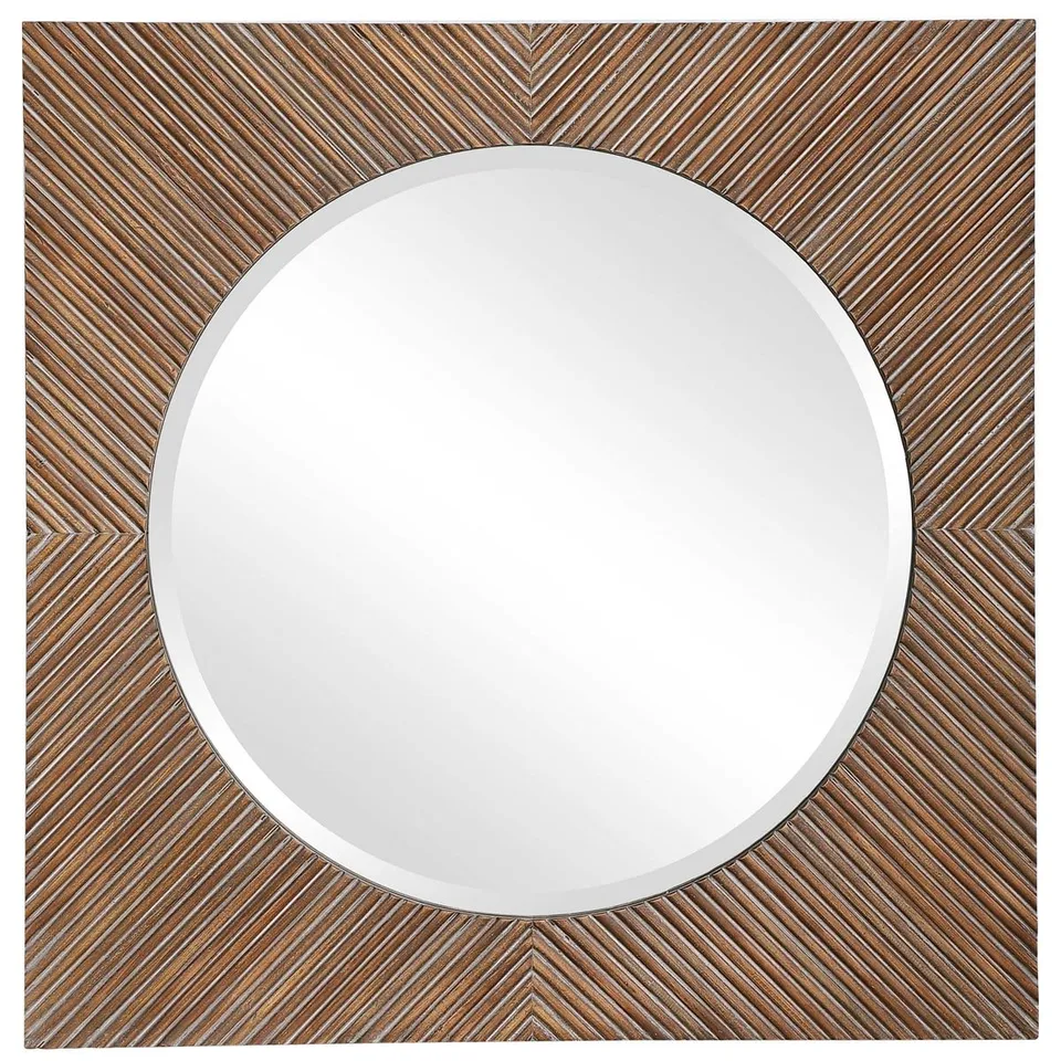 Uma Wooden Square Mirror