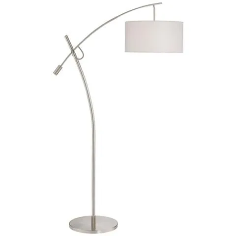 Possini Euro Raymond Brushed Nickel Adjustable Boom Arc Floor Lamp