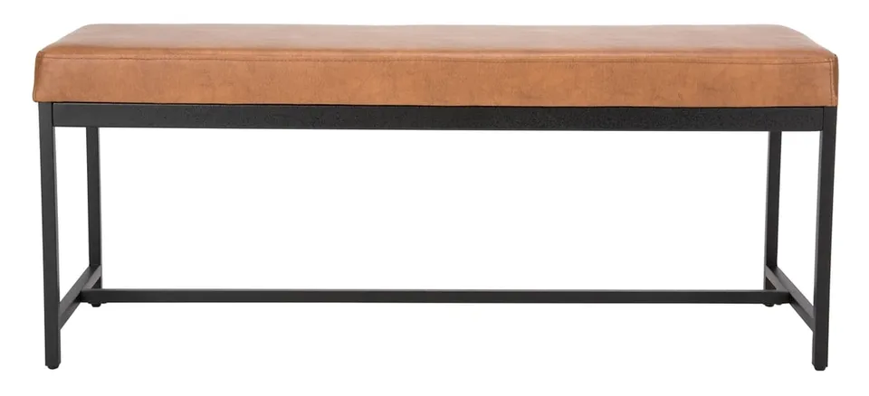 Chase Faux Leather Bench - Brown