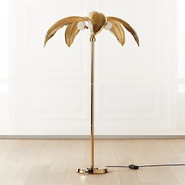 Palm Brass Finish Floor Lamp