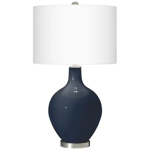 Color Plus Ovo 28 1/2" High Naval Blue Glass Table Lamp