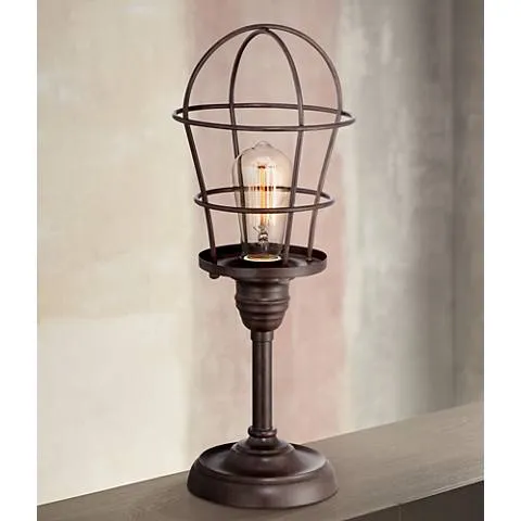 Prevost 17 1/4" High Industrial Wire Cage Accent Lamp