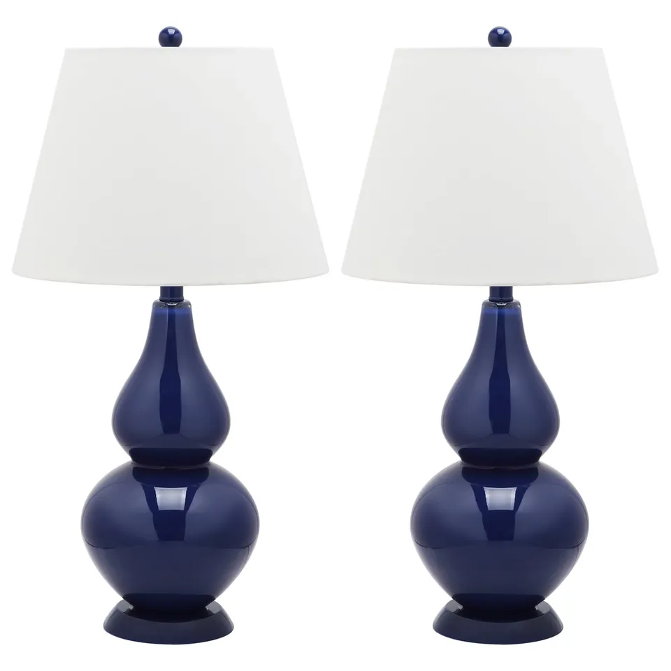Cybil Double Gourd 26" Table Lamp, Set Of 2 - Navy