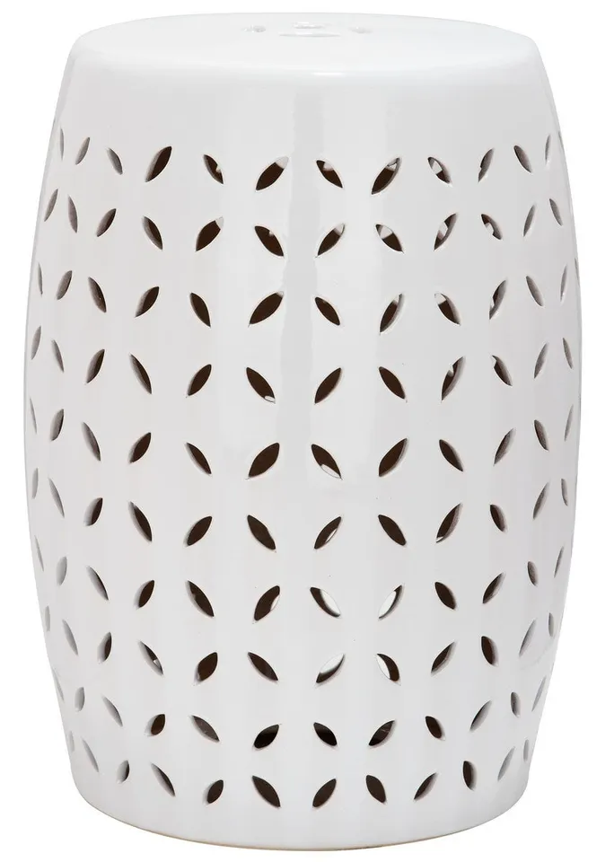 Lattice Petal Garden Stool - White