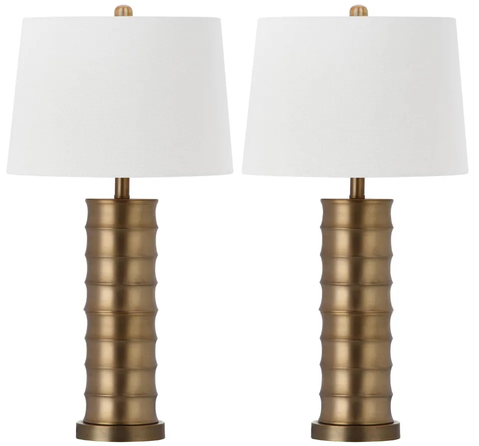Linus Brass Column Lamp, Set Of 2