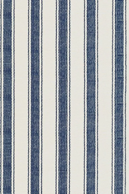 BLUE AWNING STRIPE WOVEN COTTON RUG - 9x12