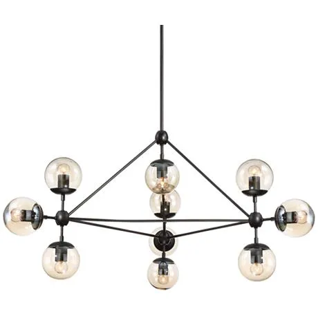 Possini Euro Gable 41 1/2" Wide Black 10-Light Modern Chandelier