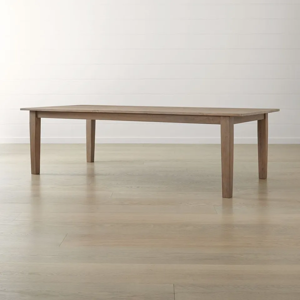 Basque 104" Weathered Light Brown Solid Wood Dining Table