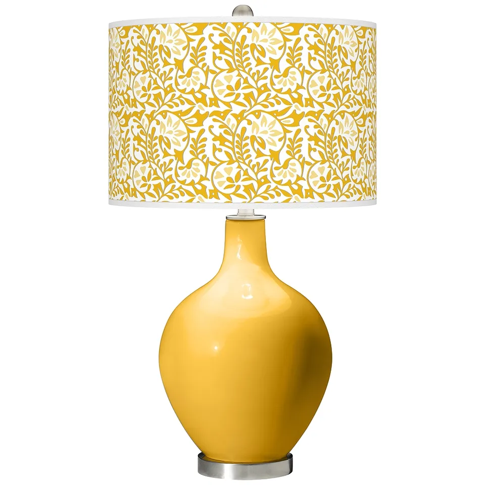 Color Plus Ovo 28 1/2" High Gardenia Shade Goldenrod Yellow Table Lamp