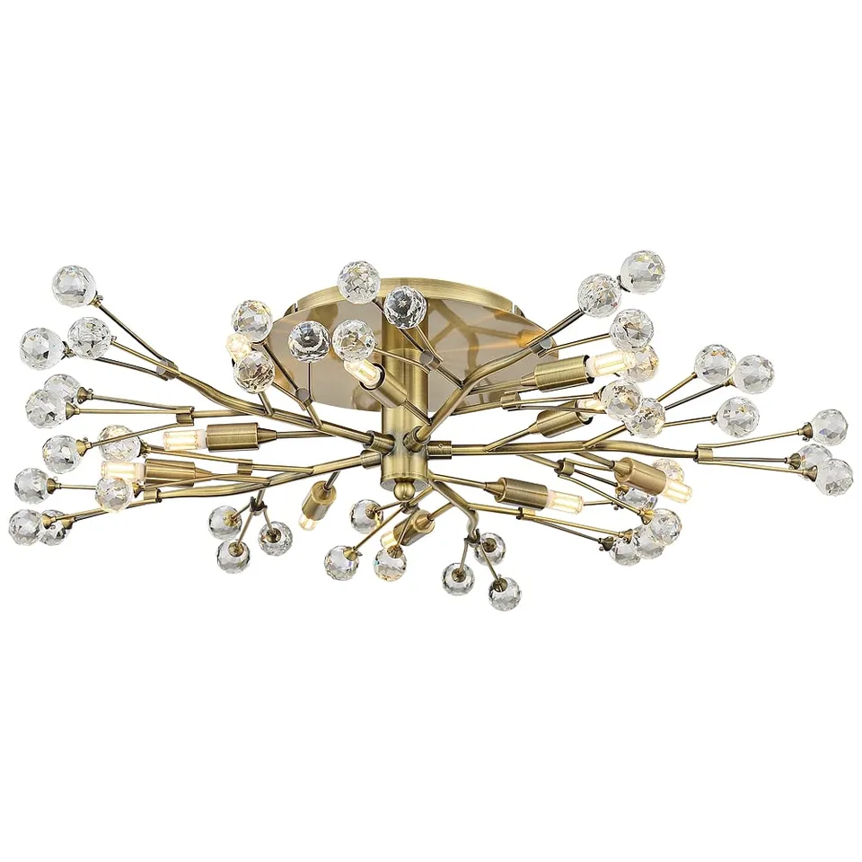 Possini Euro Crystal Berry 27 1/2"W Brass 10-Light LED Ceiling Light