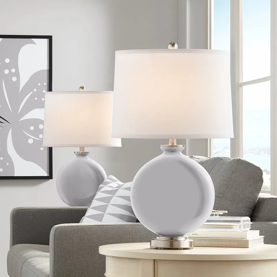 Color Plus Carrie 26 1/2" Swanky Gray Table Lamps Set of 2