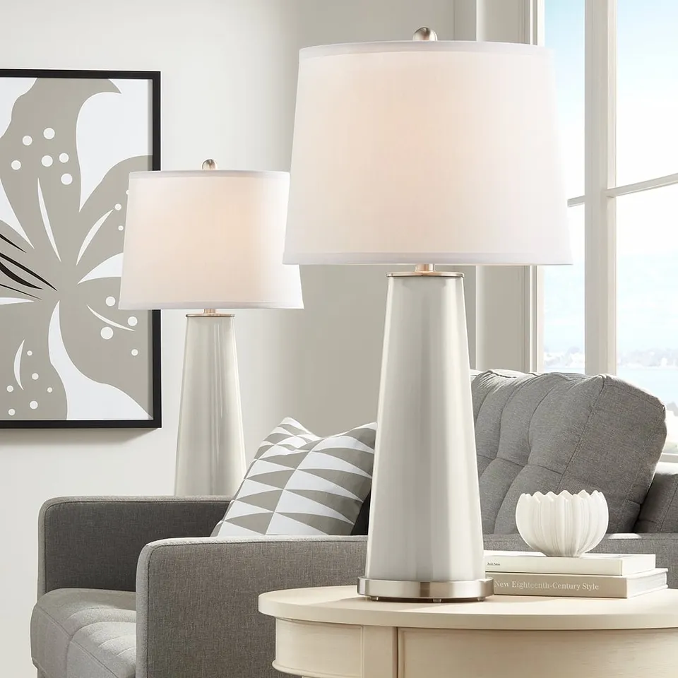 Color Plus Leo 29 1/2" Requisite Gray Glass Table Lamps Set of 2