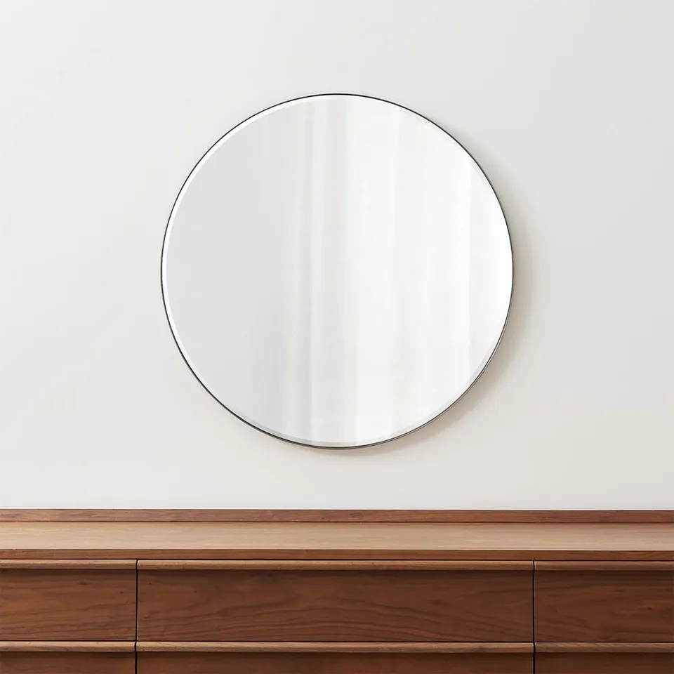 Edge Silver Round Wall Mirror 30"