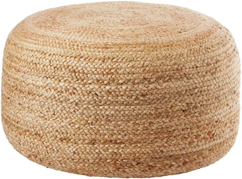 Braided Natural Jute Pouf Large 30"