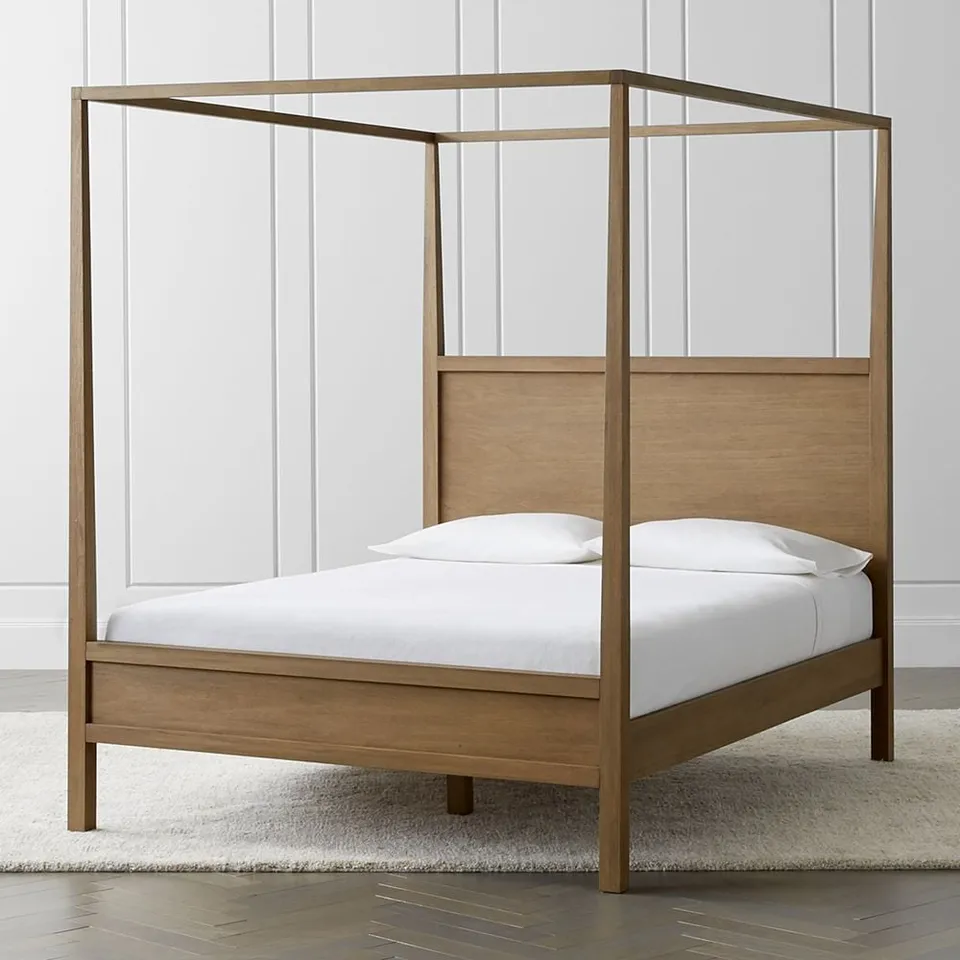Keane Solid Driftwood Queen Canopy Bed