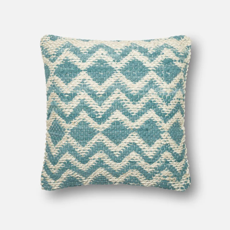 PILLOWS - BLUE / GREY - 22" X 22" Cover w/Down
