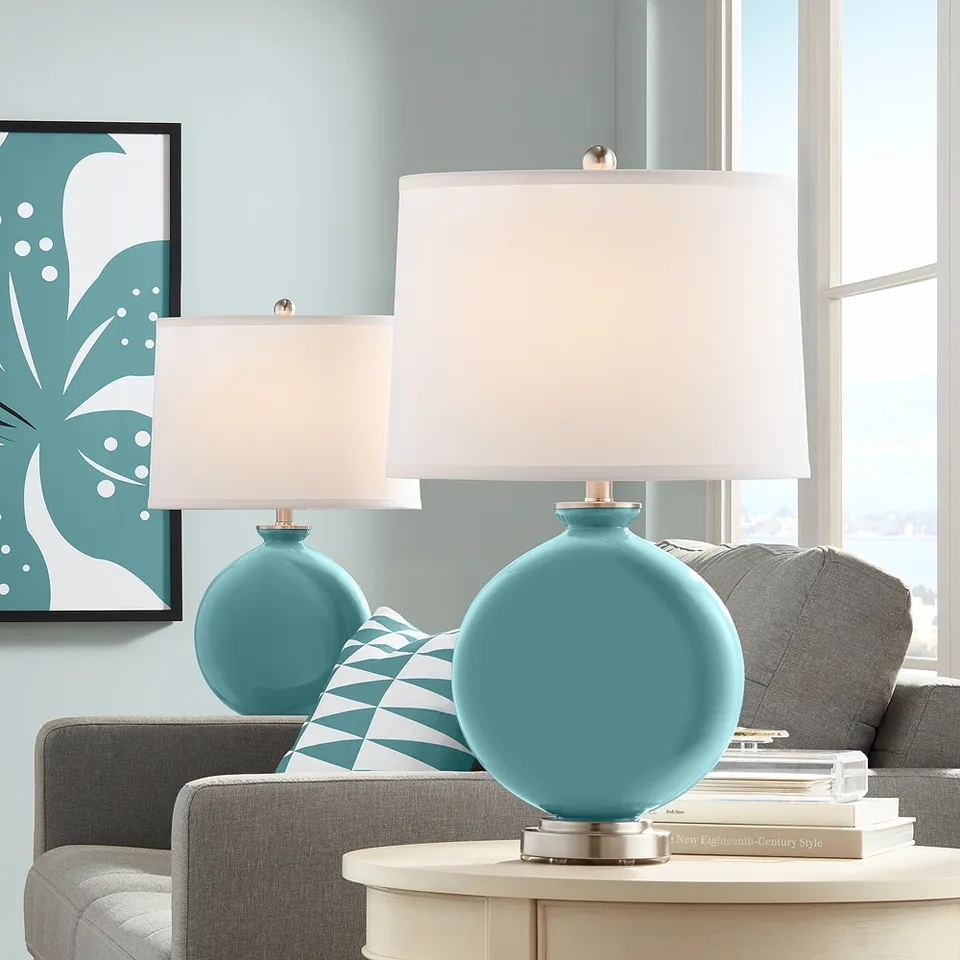 Color Plus Carrie 26 1/2" Reflecting Pool Table Lamps Set of 2
