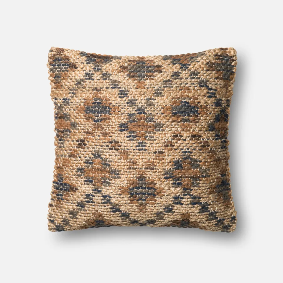 PILLOWS - BROWN / BEIGE - 22" X 22" Cover w/Down