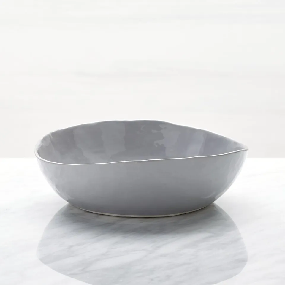Mercer Grey Porcelain Low Bowl