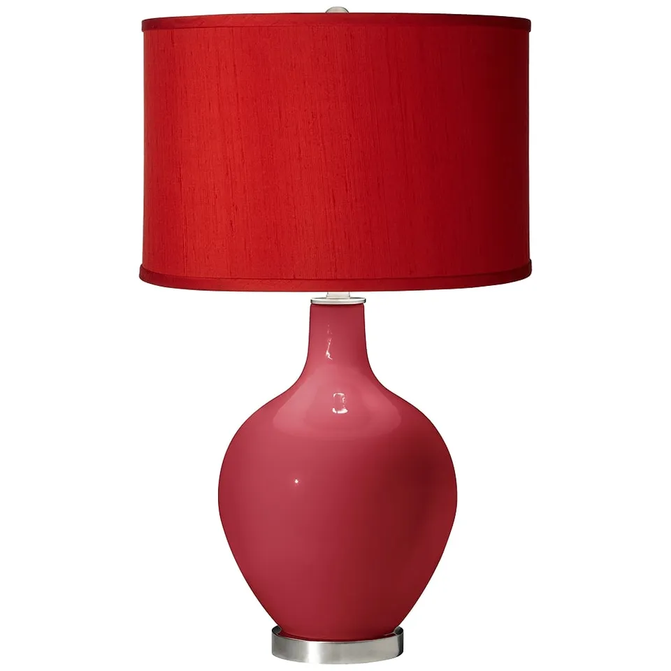 Color Plus Ovo 28 1/2" High Red Shade with Samba Red Table Lamp