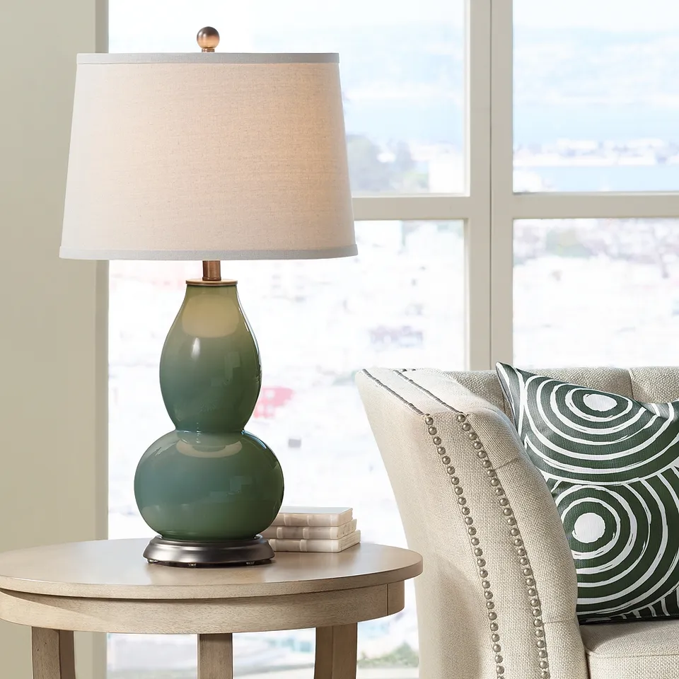 Color Plus Double Gourd 28 3/4" High Secret Garden Green Table Lamp