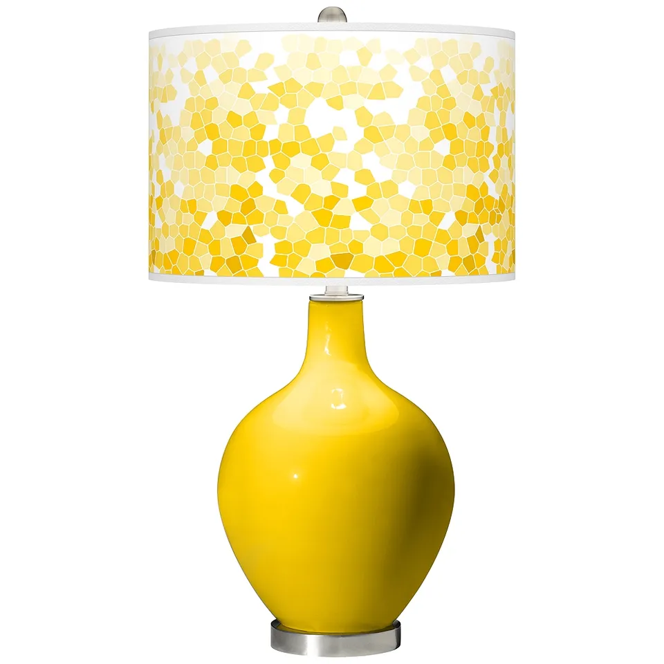 Color Plus Ovo 28 1/2" High Mosaic Shade Citrus Yellow Table Lamp