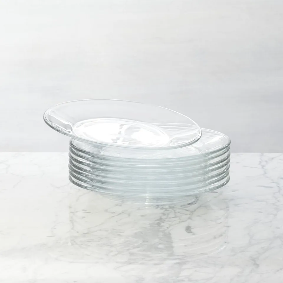 Moderno Glass Salad Plates, Set of 8
